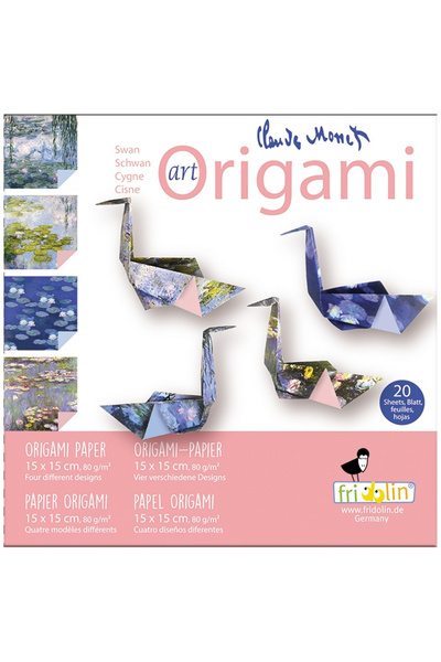 Fridolin Claude Monet, origami swan design