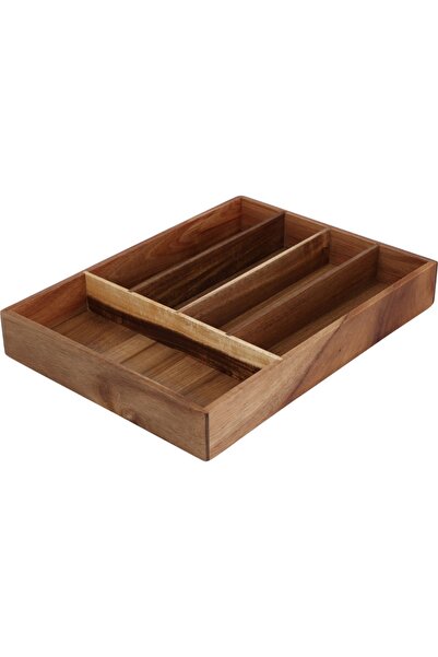 Excellent Houseware Ξύλινος οργανωτής μαχαιροπίρουνων 35 x 26 x 5 εκ. – για σ...