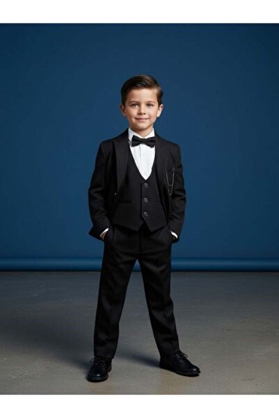 Zekids Αγορίστικο κοστούμι στενής γραμμής 3 τεμαχίων (Σακάκι + Γιλέκο + Παντε...