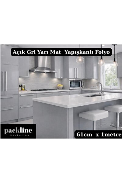 Packline Marketing Polu-mat svetlo siva samolepljiva folija za kuhinjske orma...