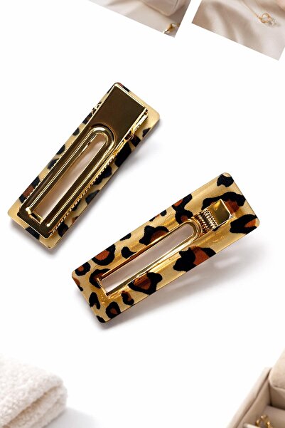 New Obsessions Πόρπη με σχέδια λεοπάρ πολυτελείας 6 εκ. - 2 τεμάχια