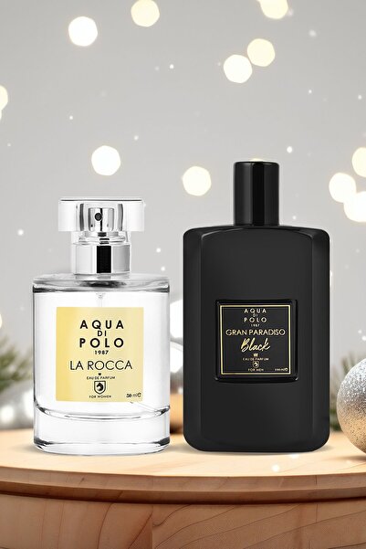 Aqua Di Polo 1987 مجموعة لا روكا للنساء وجران باراديسو للرجال عطر أسود 50 مل