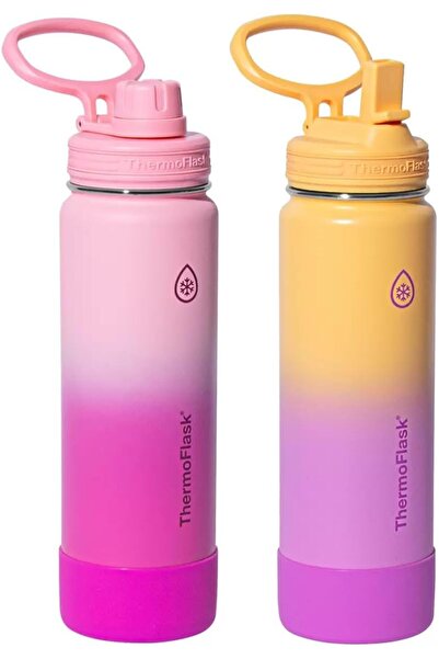 Thermoflask Stainless Steel Double Wall Vacuum Insulated Water Bottle, Yellow...