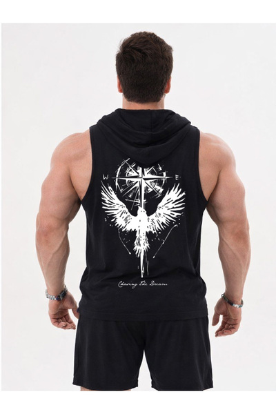 ZAVIXO Ανδρικό αθλητικό σορτς με στάμπα γυμναστικής, σετ 2 τεμαχίων, βαμβακερ...