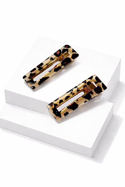 New Obsessions Πόρπη με σχέδια λεοπάρ πολυτελείας 6 εκ. - 2 τεμάχια