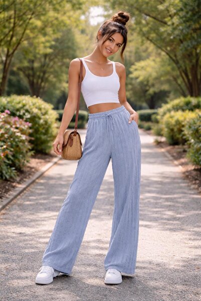 THEBEK Winter Ruffle Modal Pocket Plazzo Pants