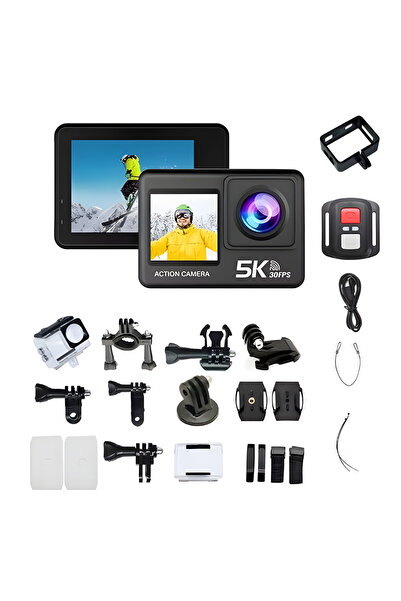 idragon AT-S81TR 5K Aksiyon Kamera 4K 60FPS WiFi Çift Ekran 48MP EIS Stabilizasyon Su Geçirmez Spor Kamera