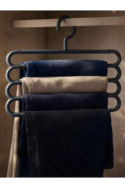 BEYLİNİ 4 Gözlü Pantolon Askılığı Kaydırmaz Dayanıklı Pantolon Organizeri Şal...