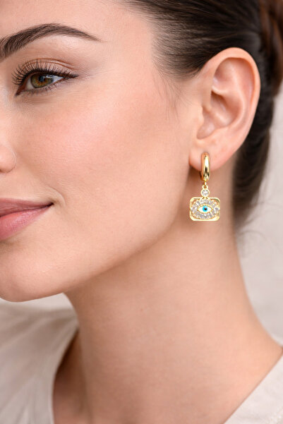 Arthesia Jewelry Gold Evil Eye Beaded Earrings with Anti-Tarnish Stone Dangle...