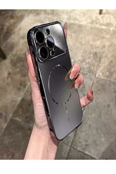 Lionix iPhone 14 Pro Max Uyumlu Metal Magsafe Kılıf Siyah