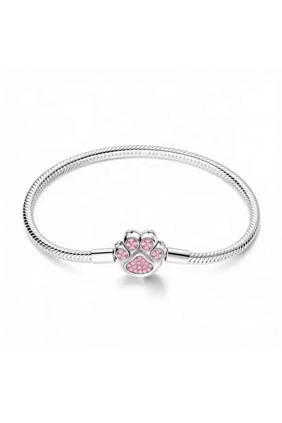 Belora Βραχιόλι με γούρι πατούσα 20 εκ., Ροζ Ζιργκόν