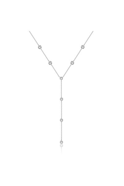 Belora Diora Κολιέ Σταυρός Υ με Κρυστάλλινο Μενταγιόν