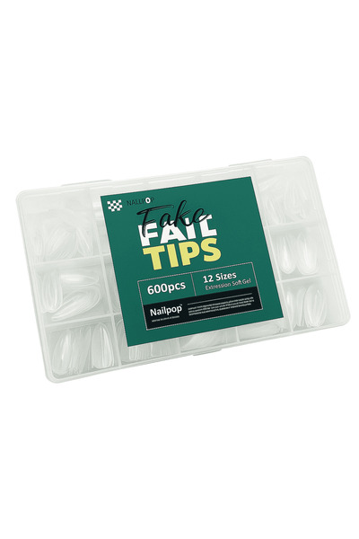 Nailpop 600 Μισές Άκρες Νυχιών Αμυγδαλωτού Σχήματος από Μαλακό Τζελ