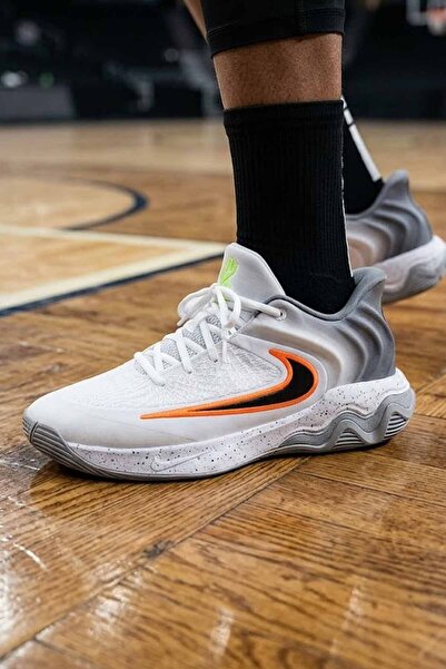 Nike Ανδρικά παπούτσια μπάσκετ Giannis Immortality 4 - Λευκά/Πορτοκαλί με λεπ...