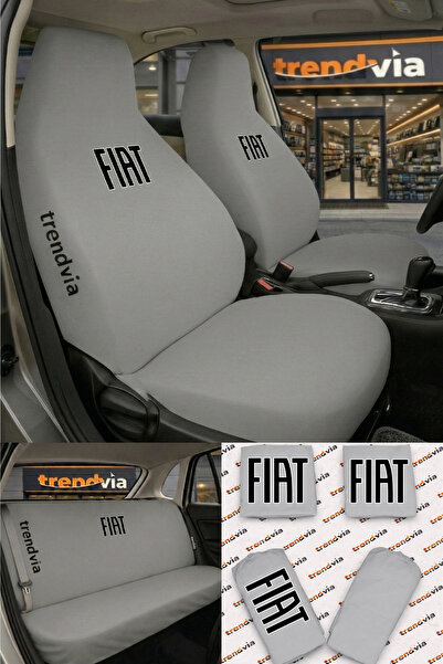 trivexa Fiat Logolu Oto Koltuk Kılıfı Ön Arka Set – Penye Likralı Universal K...