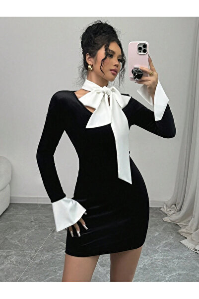 Iuliashop Rochie scurtă neagră Aja - S
