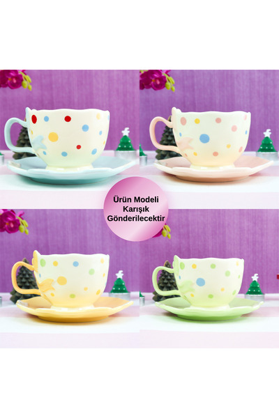 Gift Moda Kurdele Desenli Kahve Kupası BM-2329