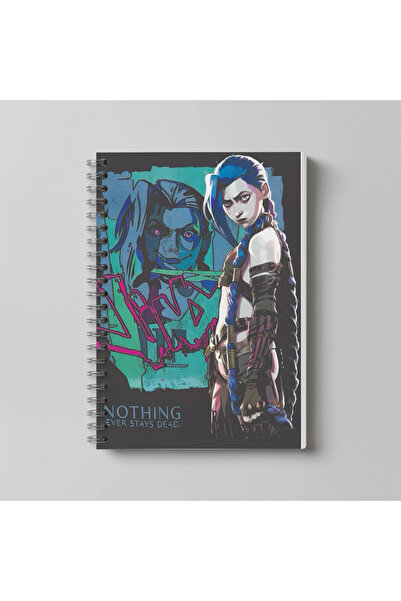 nihonwosekai Arcane Jinx LoL Anime Caiet spiralat A4 pentru băieți, 60 de foi