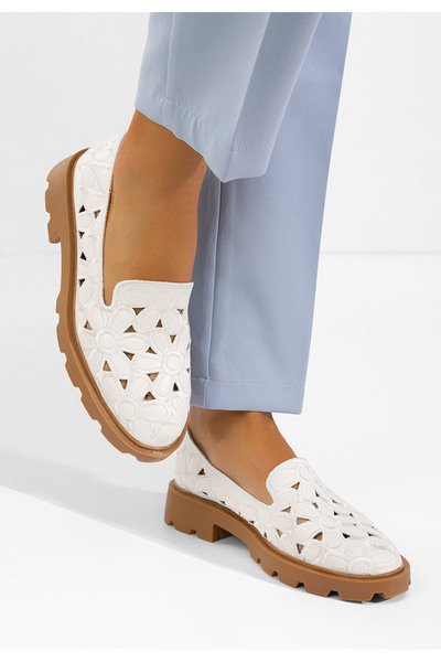 B T Shoes Pantofi casual dama Sorika albi