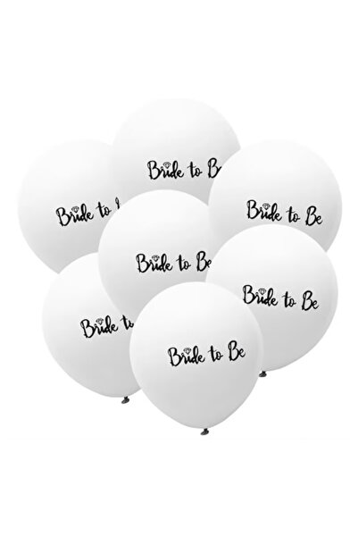 Teno Set of 6 Teno® Balloons, for Parties/Events, BRIDE TO BE, 30 cm, white