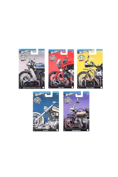 HOT WHEELS Σετ 5 μεταλλικών μοτοσικλετών, Έκδοση Λέσχης Μοτοσικλετών, 1:64