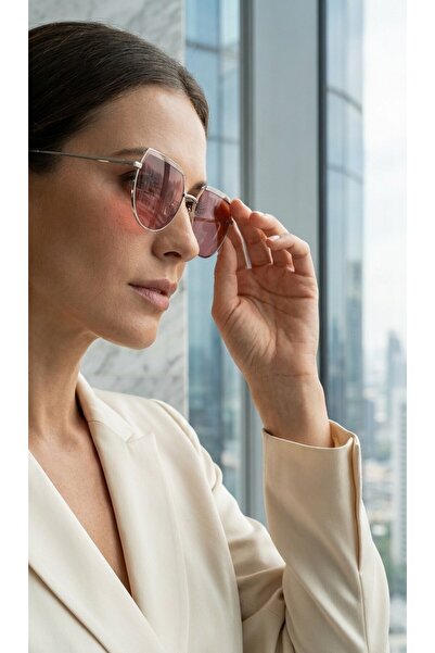 SANCHES Geometric Metal Sunglasses 55 mm L Size