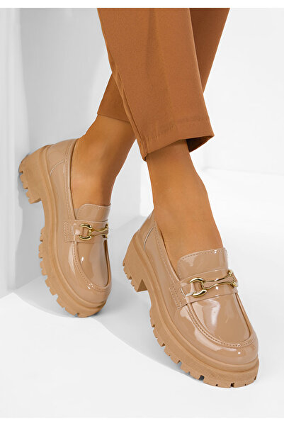 B T Shoes Γυναικεία μοκασίνια με χοντρή σόλα Ελσία χακί