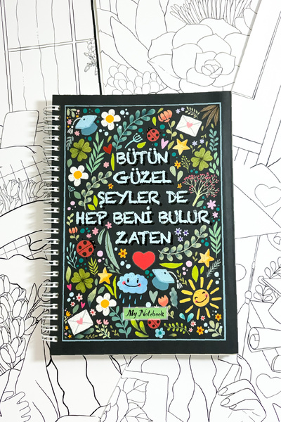 colortouch All the Good Things Find Me A5 Size 64 Sheets Dotted Thick Cover Spiral Notebook