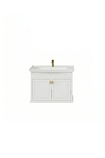 Creavit Antik Kapaklı 100 Cm Beyaz Lavabo Dolabı İkili Set