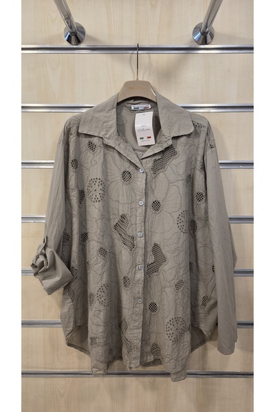 Park Moda Βαμβακερό πουκάμισο με δαντέλα