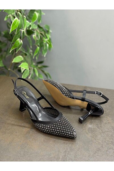 DİVA Γυναικεία παπούτσια με τακούνι από μαύρη πέτρα Elise