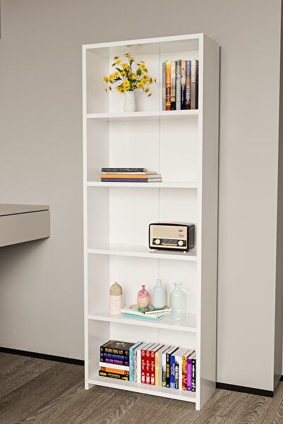 BNK Modüler 5 Raflı Kitaplık, Ofis & Salon Kitaplığı,Çok Amaçlı Modern Raf Ün...