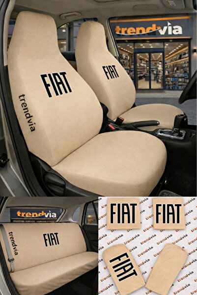 trivexa Fiat Logolu Oto Koltuk Kılıfı Ön Arka Set – Penye Likralı Universal K...