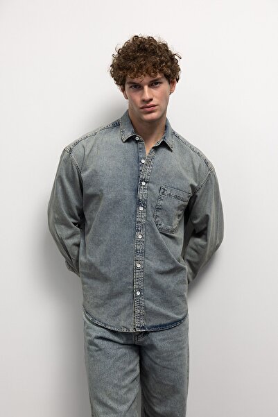 Hiccup GIESTO regular fit button-down denim shirt