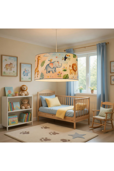 MEKTA HOME Sevimli Safari Desenli Çocuk Odası Avize