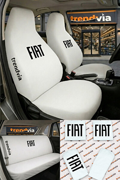 trivexa Fiat Logolu Oto Koltuk Kılıfı Ön Arka Set – Penye Likralı Universal K...