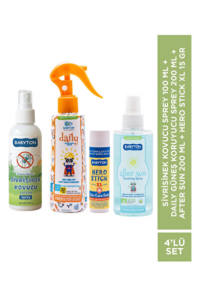 BABYTON Sivrisinek Kovucu Sprey 100 ml+Daily Güneş Koruyucu Sprey 200 ml+Afte...