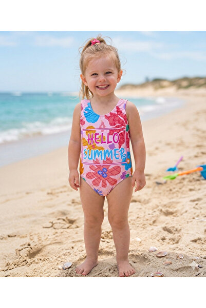 ues Γραπτό φλοράλ μαγιό  "Hello Summer "