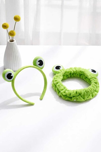 diclecollection 2 τεμάχια βελούδινη μπαντάνα με φιγούρα βάτραχου, σετ κορδέλα...