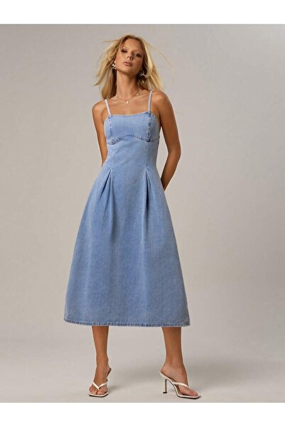 Iuliashop Rochie midi din denim Ravi - M