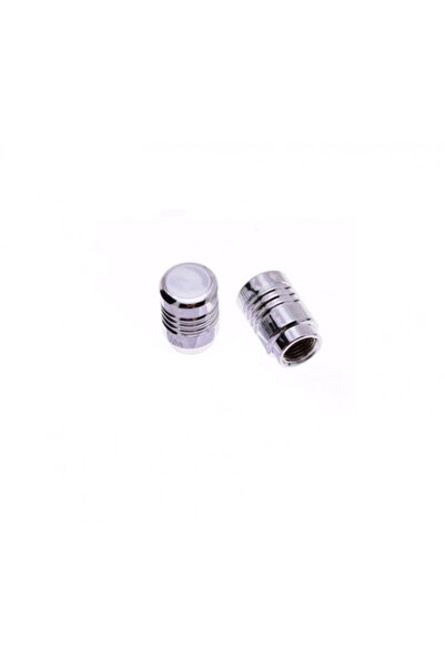 WMX Set of 2 round valve caps, chrome color, made of aluminum