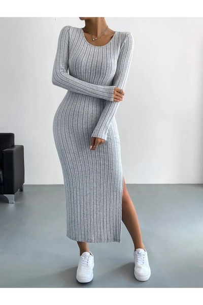 Iuliashop Rochie lungă Maxine gri - M