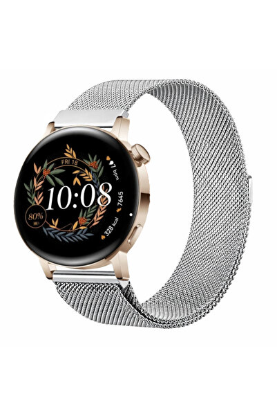 MMP SHOP Huawei Watch GT3 42mm / GT2 42mm Uyumlu 20MM Metal Örgü Hasır Manyet...