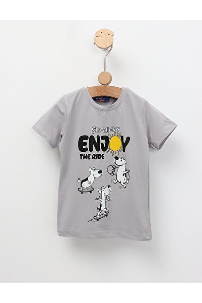 MiniKids Μπλουζάκι Ηλιόλουστη Ημέρα, Απολαύστε το σε γκρι.