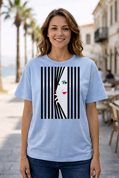 VODEXA Tricou oversize unisex cu imprimeu INTERCURTAIN, 100% bumbac, croială ...