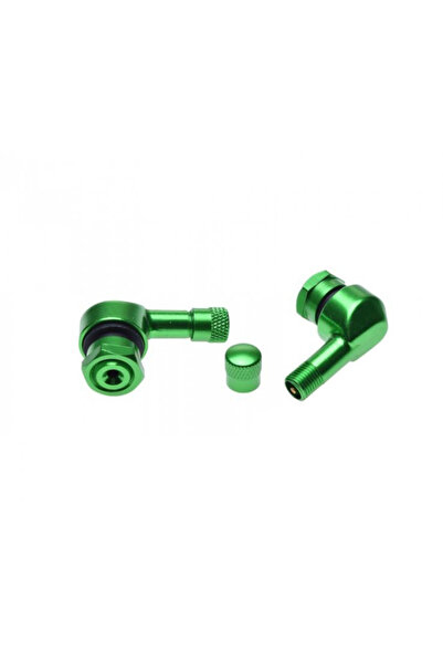 WMX Set of 2 removable motorcycle wheel valves, green color