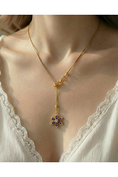 Gleemy accesories Gold renk zirkon taşlı pembe lotus çiçeği figürlü Ayarlanab...