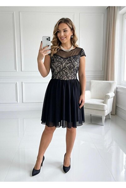 Kalea Rochie scurta din tull si dantela eleganta