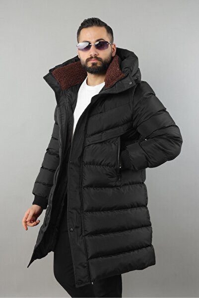 StarMis Men's Hooded Long Inflatable Coat