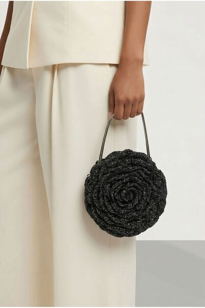 Victoria Shoes And Bags GÜL SİYAH EL ÖRGÜSÜ SİMLİ GÜMÜŞ